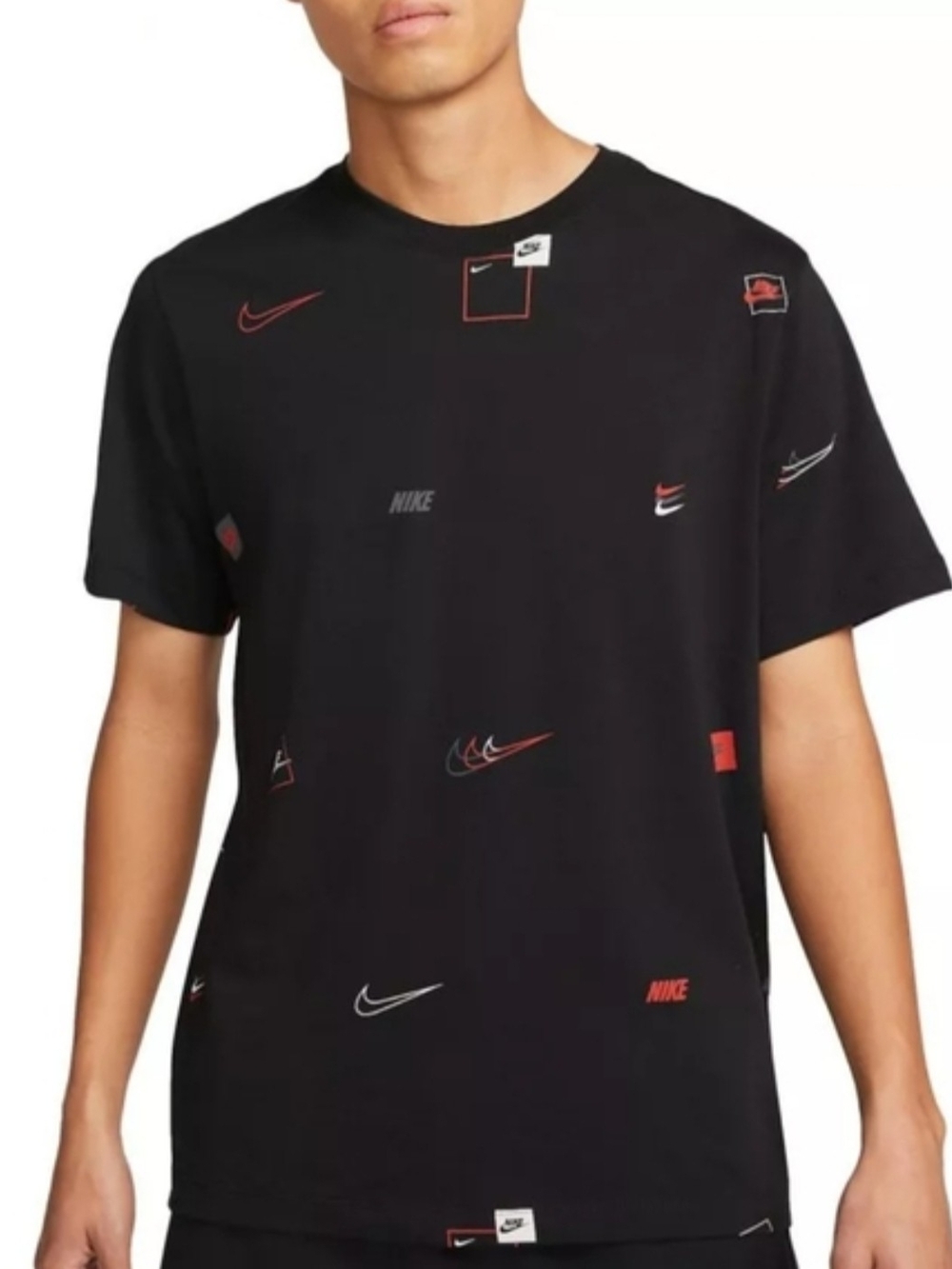 Nike Kids' Black Logo-Print T-Shirt